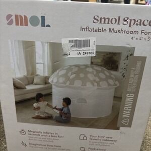 SMOL Air Fort Inflatable Mushroom Tent Kids Play Fort Beige NEW